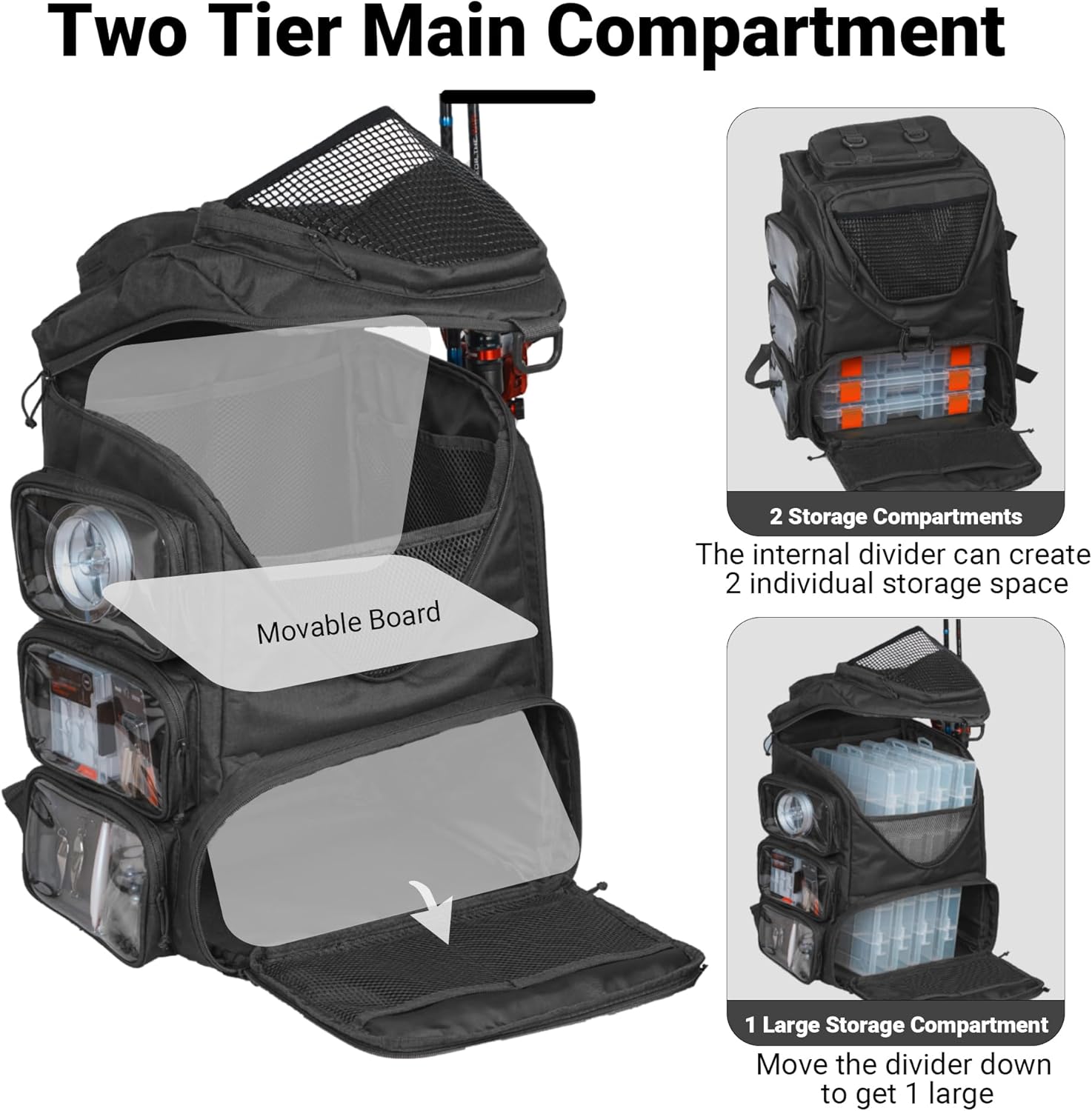 40L Fishing Backpack Tackle Bo - Fishing Kayak Crate ulasan dan harga